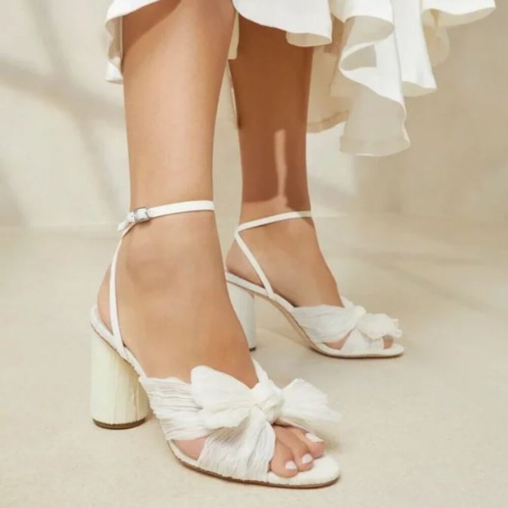 NIB Loeffler Randall Camellia Bow High Heel Sandals 5